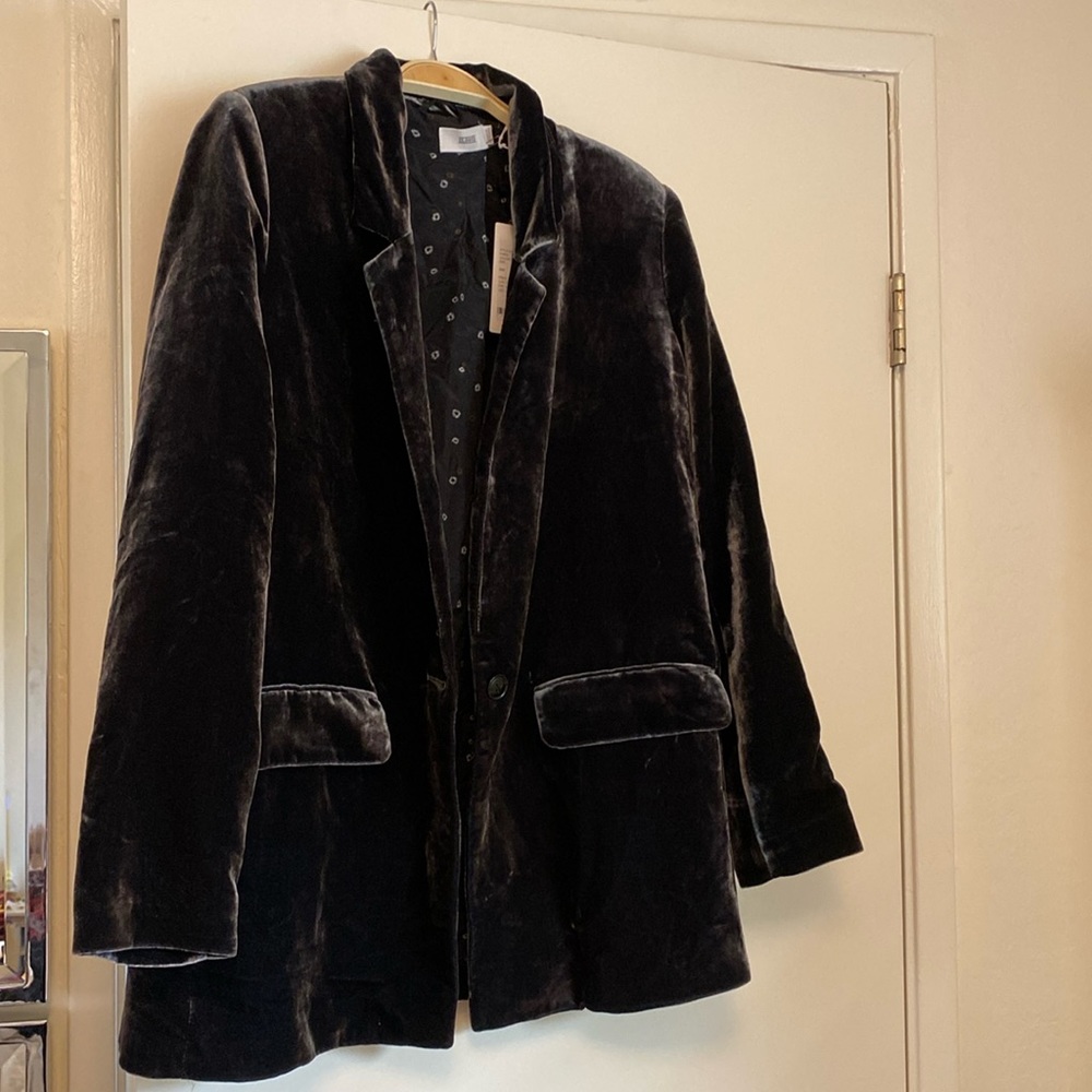 NWT CLOSED Men's Size Large Cox Viscose Silk Blend Velvet Blazer long sleeve Poc